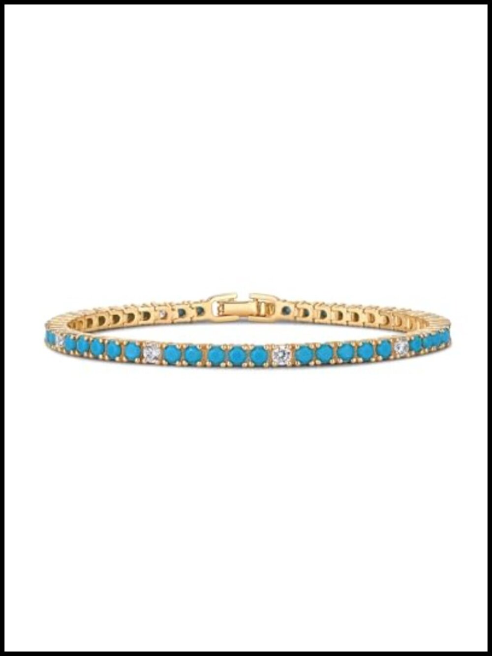 14K Gold Plated Colored Tennis Bracelet for Women